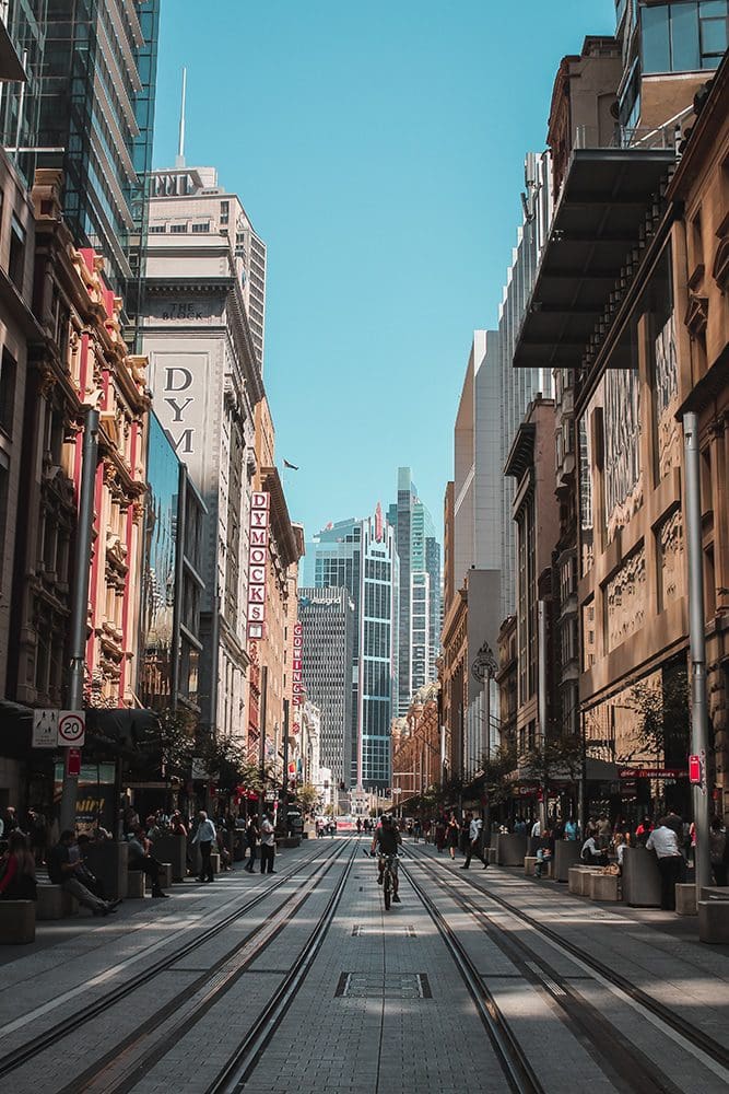 City street that offers a unique perspective for a Sydney video marketing campaign.